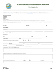 Form DEP54-111 Internship Application - Florida