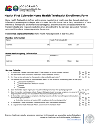 Health First Colorado Home Health Telehealth Enrollment Form - Colorado