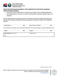 Health First Colorado Home Health Telehealth Enrollment Form - Colorado, Page 2