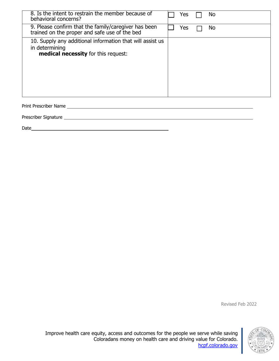 Questionnaire 19 - Enclosed / Safety Beds - Colorado, Page 2