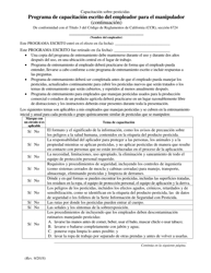 Programa De Capacitacion Escrito Del Empleador Para El Manipulador - California (Spanish), Page 2