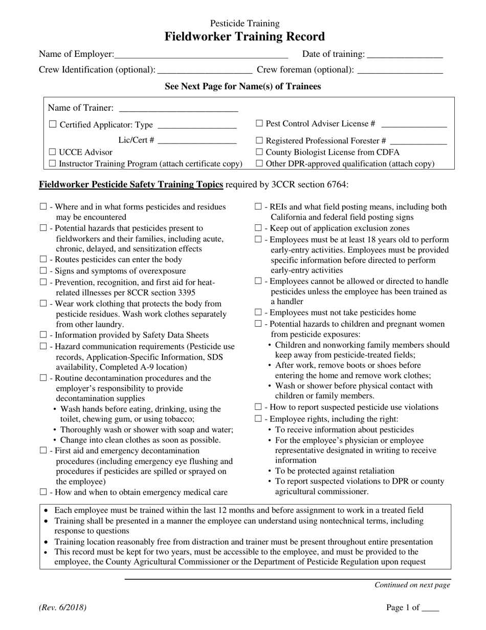 Recording Fieldwalking Forms.pdf California Fieldworker Training Record - Fill Out, Sign Online and ...