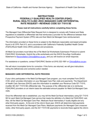 Document preview: Instructions for Form DHCS3100 Federally Qualified Health Center (Fqhc) Rural Health Clinic (Rhc) Managed Care Differential Rate Request - California