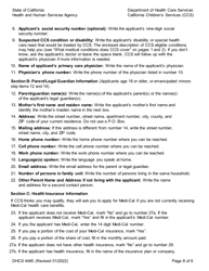 Form DHCS4480 Application to Determine Ccs Program Eligibility - California, Page 8