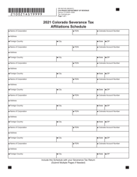 Form DR0021AS Colorado Severance Tax Affiliations Schedule - Colorado, Page 2