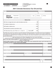 Form DR0021 Colorado Severance Tax - Oil and Gas - Colorado, Page 2