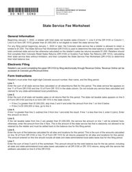 Form DR0103 State Service Fee Worksheet - Colorado