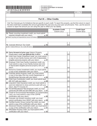 Form DR0104CR Individual Credit Schedule - Colorado, Page 3