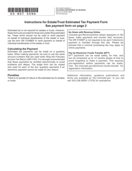 Form DR0105EP Estate/Trust Estimated Tax Payment Form - Colorado