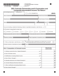 Form DR0106 Colorado Partnership and S Corporation and Composite Nonresident Income Tax Return - Colorado