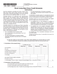 Form DR0113 Rural Jump-Start Zone Credit Schedule - Colorado