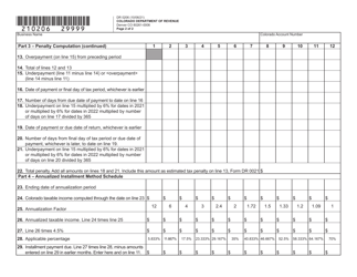 Form DR0206 Computation of Penalty Due Based on Underpayment of Colorado Severance Estimated Tax - Colorado, Page 3