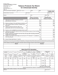 Form DR0225 Tobacco Products Tax Return for Unlicensed Activity - Colorado, Page 2