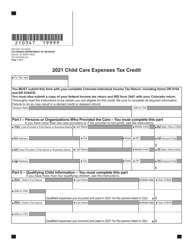 Form DR0347 Child Care Expenses Tax Credit - Colorado, Page 2