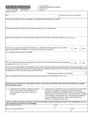 Form DR1318 Unlicensed Child Care Organization Registration Application - Colorado, Page 2