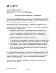 Document preview: Form myCalPERS0841 Election of Optional Membership - Elective Officer - California