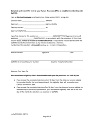 Form myCalPERS0841 Election of Optional Membership - Elective Officer - California, Page 3