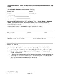 Form myCalPERS0840 Election of Optional Membership - Legislative Employee - California, Page 2