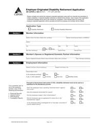 Document preview: Form PERS-BSD-369-D-ER Employer-Originated Disability Retirement Application - California