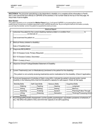 Form HBD-34 Disabled Dependent Member Questionnaire and Medical Report - Health and/or Dental Benefits - California, Page 2