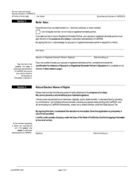 Form myCalPERS2201 Mandatory Refund Election Form With Required Minimum Distribution - California, Page 2