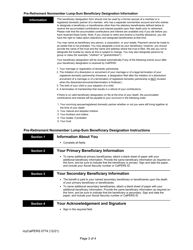 Form my|CalPERS0774 Pre-retirement Nonmember Lump-Sum Beneficiary Designation - California, Page 3