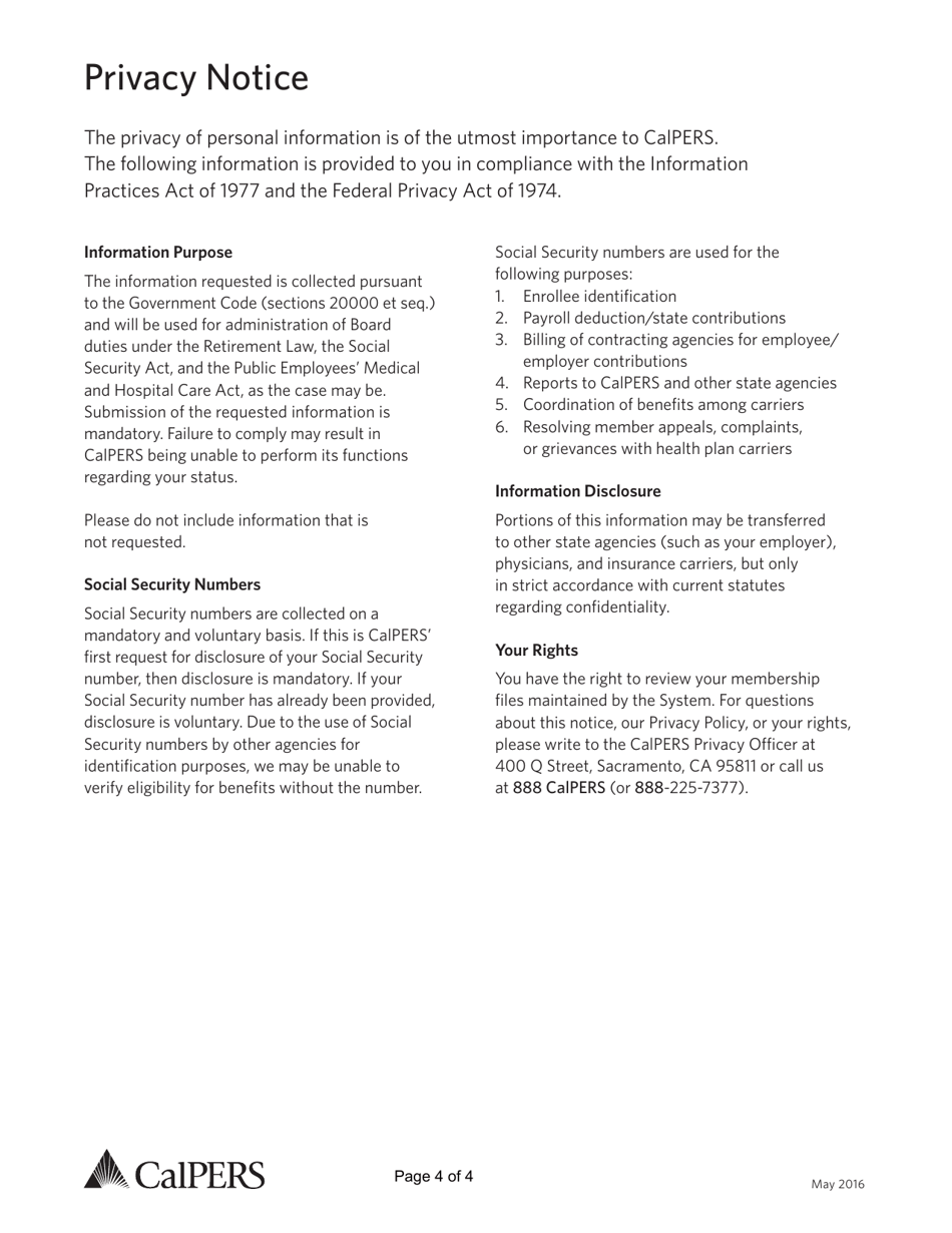 Form my|CalPERS0774 Pre-retirement Nonmember Lump-Sum Beneficiary Designation - California, Page 4