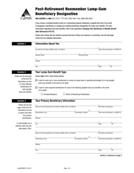 Form myCalPERS0776 Post-retirement Nonmember Lump-Sum Beneficiary Designation - California