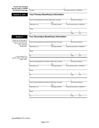 Form myCalPERS0772 Pre-retirement Lump-Sum Beneficiary Designation - California, Page 2