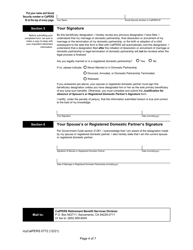 Form myCalPERS0772 Pre-retirement Lump-Sum Beneficiary Designation - California, Page 4