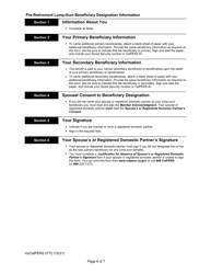 Form myCalPERS0772 Pre-retirement Lump-Sum Beneficiary Designation - California, Page 6