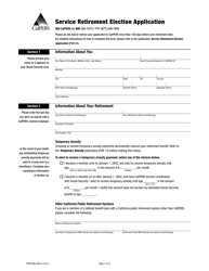 Form PERS-BSD-369-S Service Retirement Election Application - California