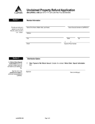 Document preview: Form my|CalPERS-1202 Unclaimed Property Refund Application - California
