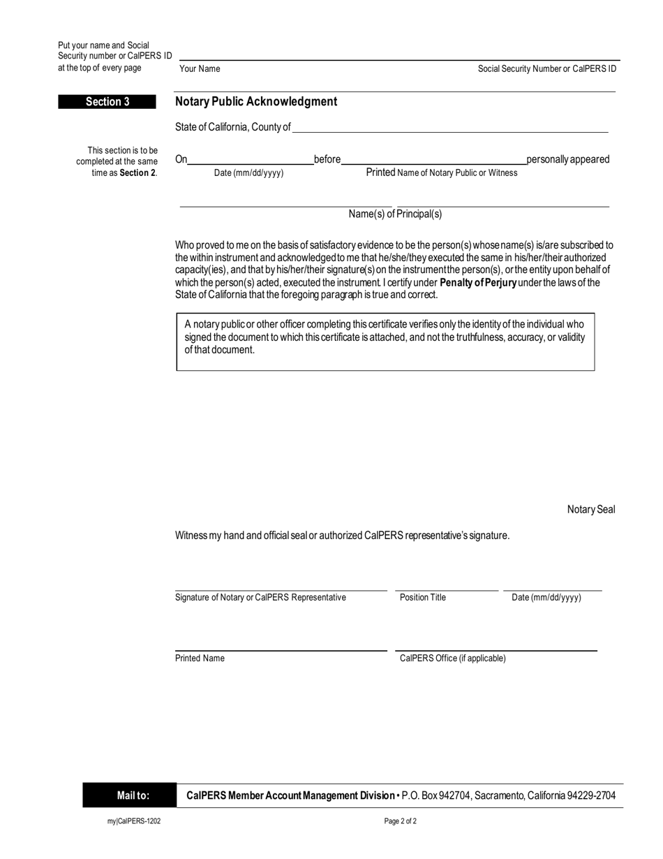 Form my|CalPERS-1202 - Fill Out, Sign Online and Download Fillable PDF ...