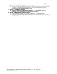 Form DBPR AR5 Application to Qualify Architectural Business Organization - Florida, Page 3