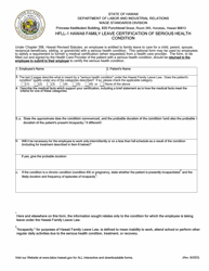 Form HFLL-1 Hawaii Family Leave Certification of Serious Health Condition - Hawaii, Page 2