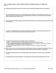 Form HFLL-1 Hawaii Family Leave Certification of Serious Health Condition - Hawaii, Page 3