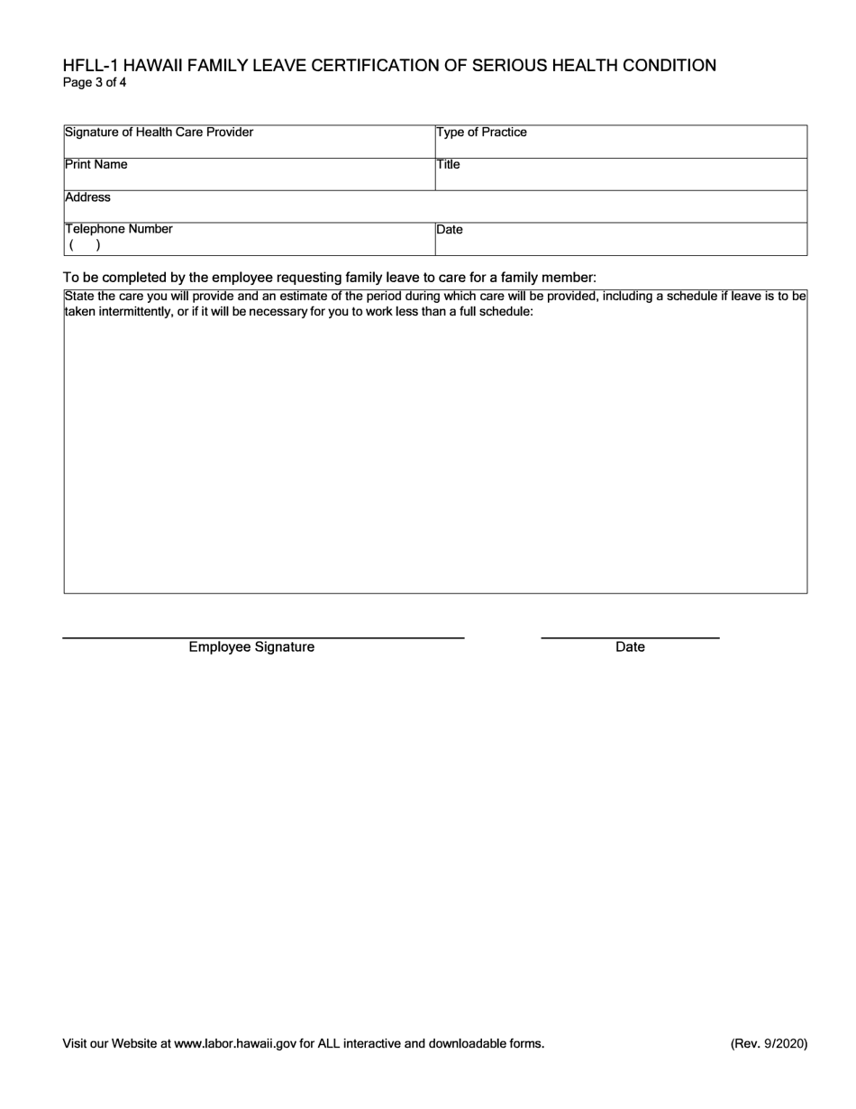 Form HFLL-1 Download Fillable PDF or Fill Online Hawaii Family Leave ...