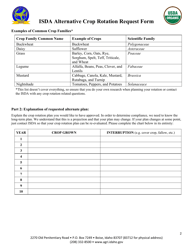 Isda Alternative Crop Rotation Request Form - Idaho, Page 2
