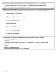 Organic System Plan for Handlers and Processors (Slaughterhouse Supplement) - Idaho, Page 3