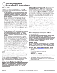 Document preview: Instructions for Schedule 4255 Recapture of Investment Tax Credits - Illinois