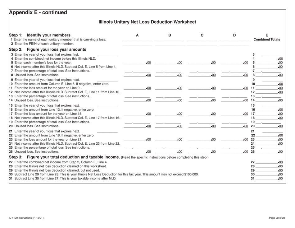 Instructions for Form IL-1120 Corporation Income and Replacement Tax Return - Illinois, Page 28