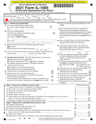 Form IL-1065 Partnership Replacement Tax Return - Illinois