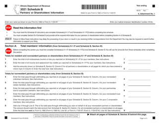 Form IL-1065 Partnership Replacement Tax Return - Illinois, Page 4