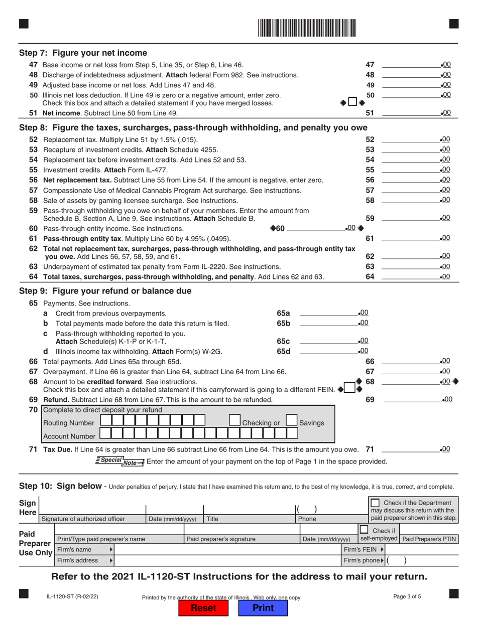 Form IL 1120 ST 2021 Fill Out Sign Online And Download Fillable   Page 3 Thumb 950 