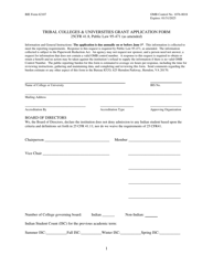 BIE Form 62107 Tribal Colleges &amp; Universities Grant Application Form