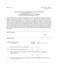 BIE Form 6259 Tribal Colleges &amp; Universities Annual Report Form