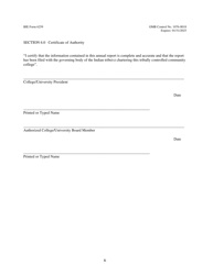 BIE Form 6259 Tribal Colleges &amp; Universities Annual Report Form, Page 6