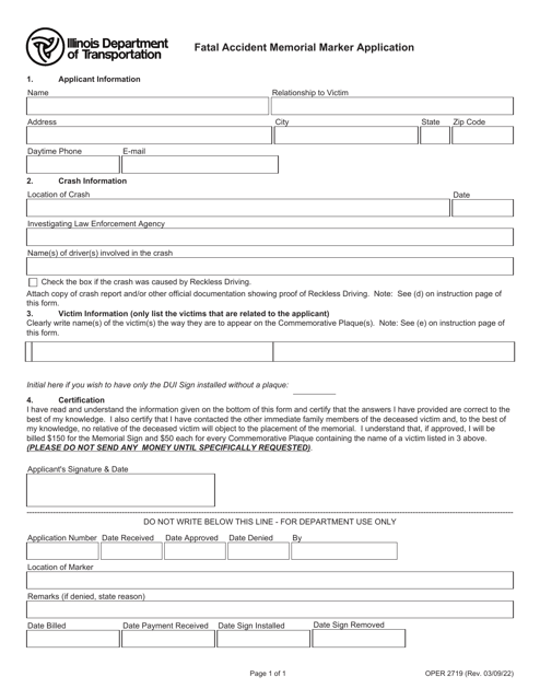 Form OPER2719  Printable Pdf