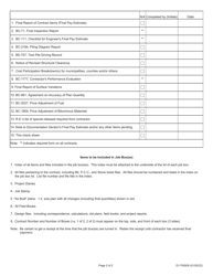 Form D1 PI0008 Contract Finalization Procedure Resident Engineers Checklist - Illinois, Page 2